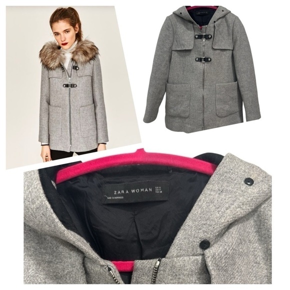 ZARA Woman Gray Wool blend Coat size M - Picture 1 of 12